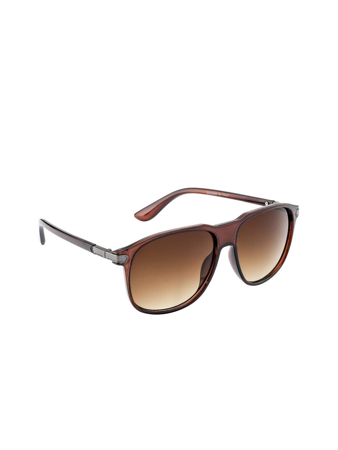 Mast & Harbour Unisex Brown Lens & Brown Square Sunglasses with UV Protected Lens