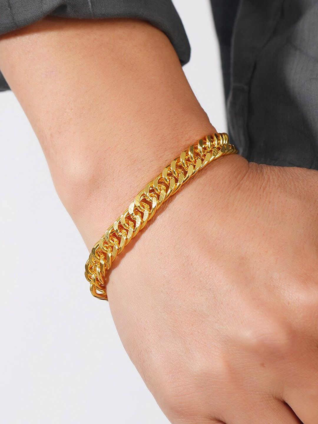 Buy MYKI Men Gold-Plated Link Bracelet - Bracelet for Men 25622228