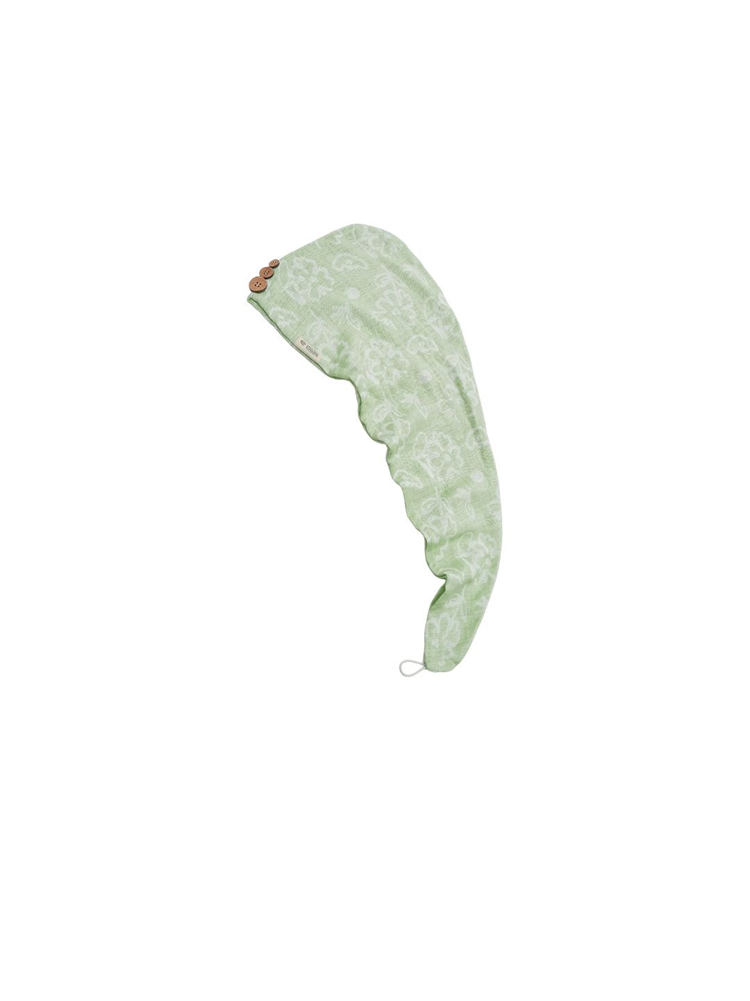 Doctor Towels Sea Green & White Banana Jacquard Floral Printed Hair Wrap Towel