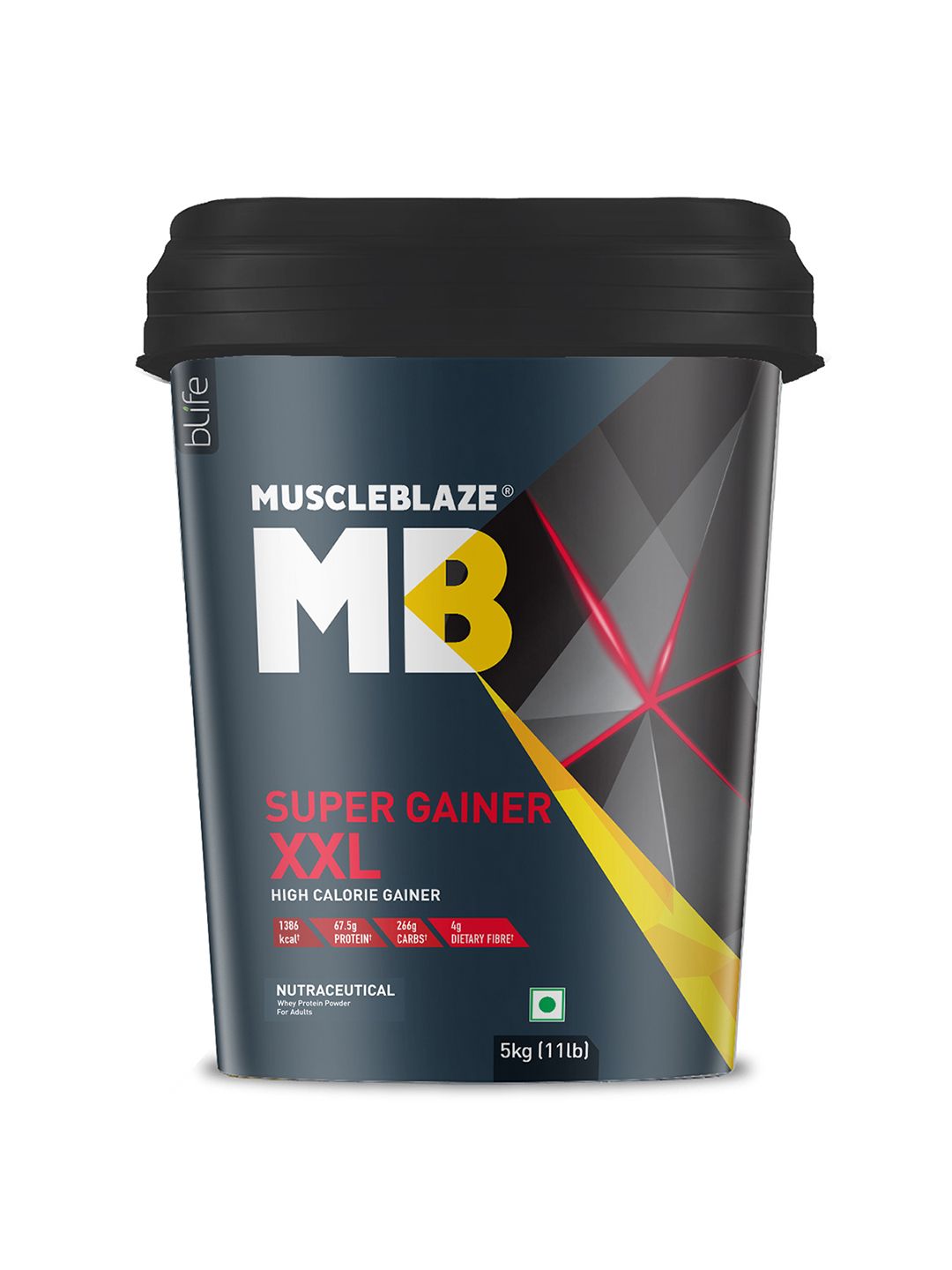 MuscleBlaze Super Gainer XXL High Calorie Chocolate Flavour Gainer Powder - 5Kg