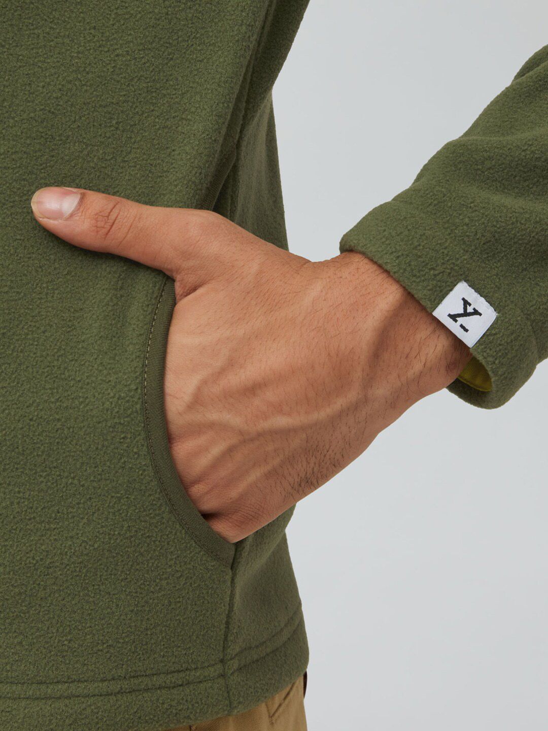 Buy XYXX Men Regular Fit Colorblock Olive Green Winter Fleece