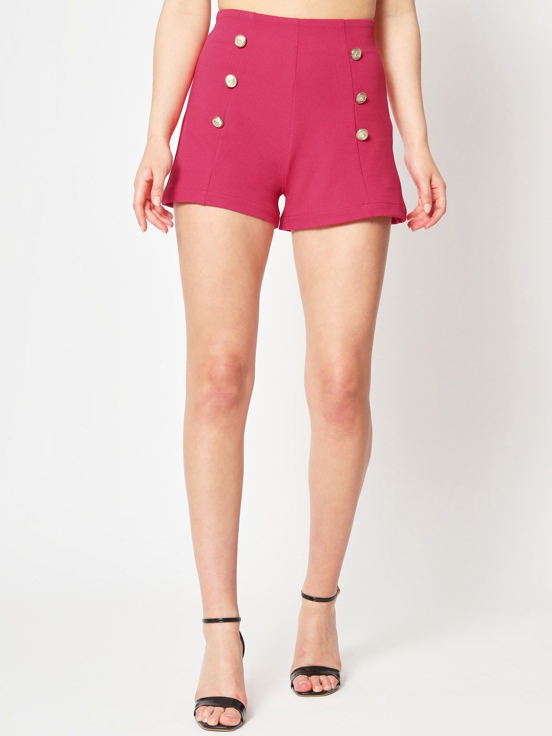 Zastraa Women Slim Fit High-Rise Shorts Price in India
