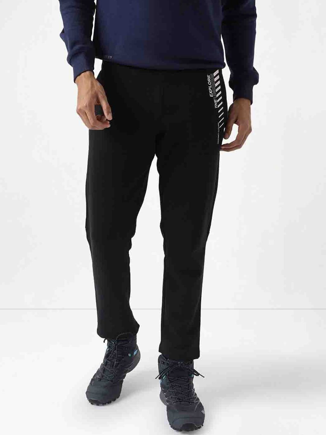 Wildcraft Men Mid Rise Typography Printed Cotton Running Track Pant