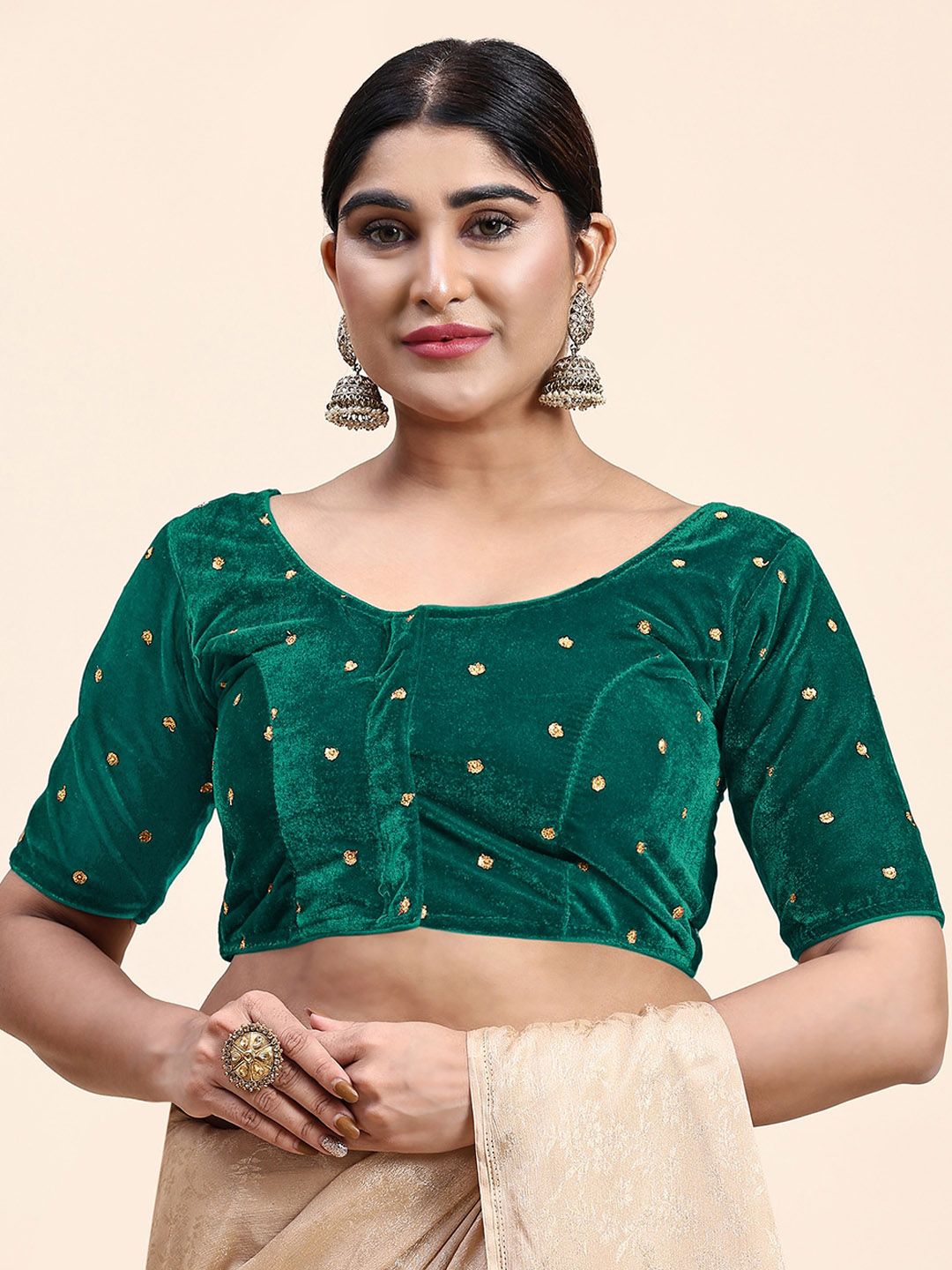 Kasak Sequined Velvet Saree Blouse Price in India