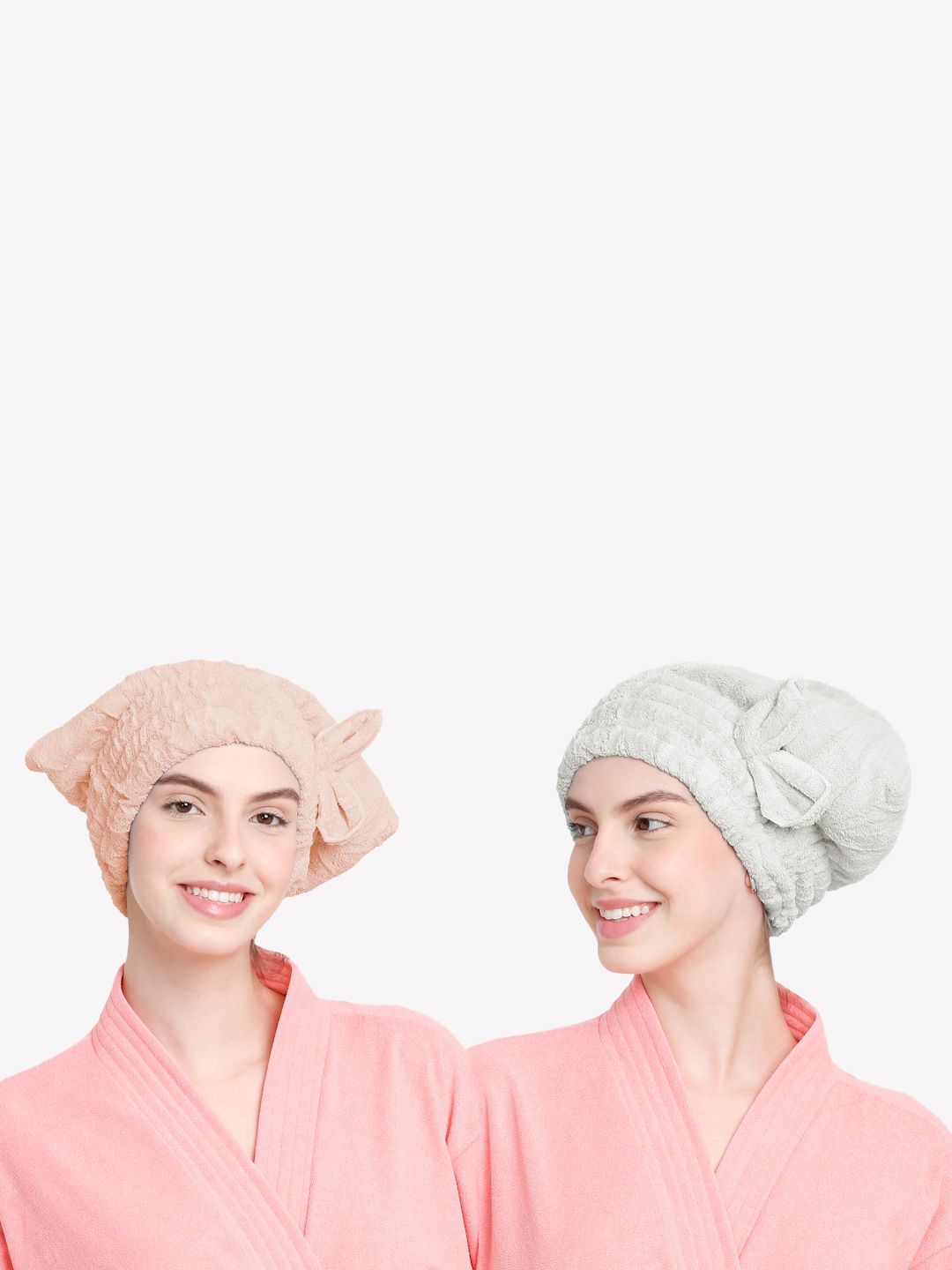 Cortina Brown & Blue 2 Pieces 210 GSM Microfiber Hair Towel Cap