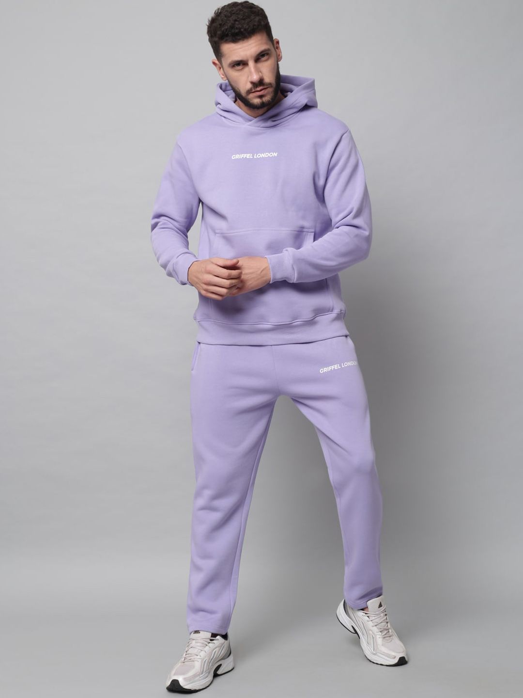 GRIFFEL Men Fleece Hooded Tracksuits