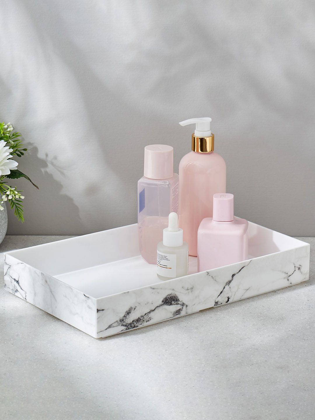 Home Centre White Printed Polystyrene Storage Tray
