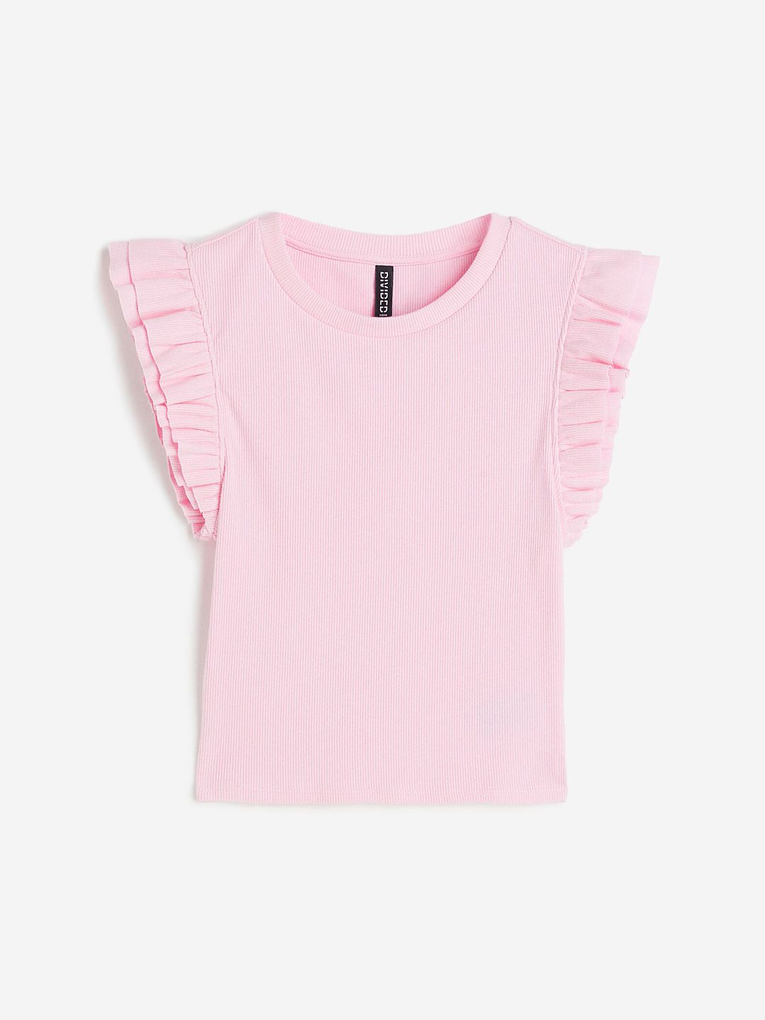 H&M Women Flutter-Sleeved Ribbed Top