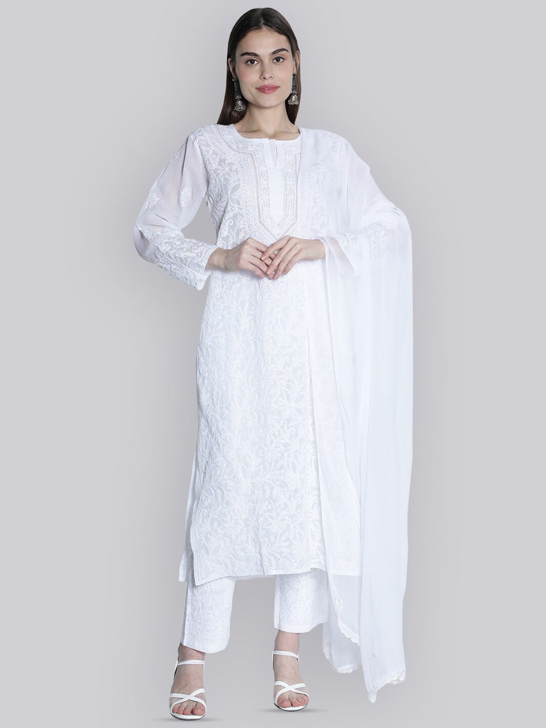 Seva Chikan Seva Lucknowi Chikan Dupatta