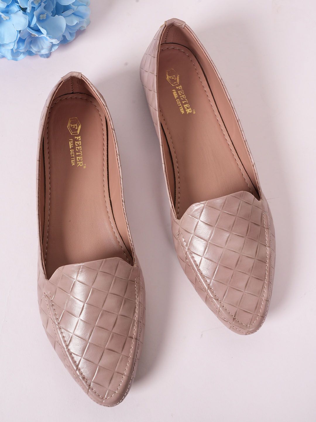 Style Shoes Textured Slip On Ballerinas