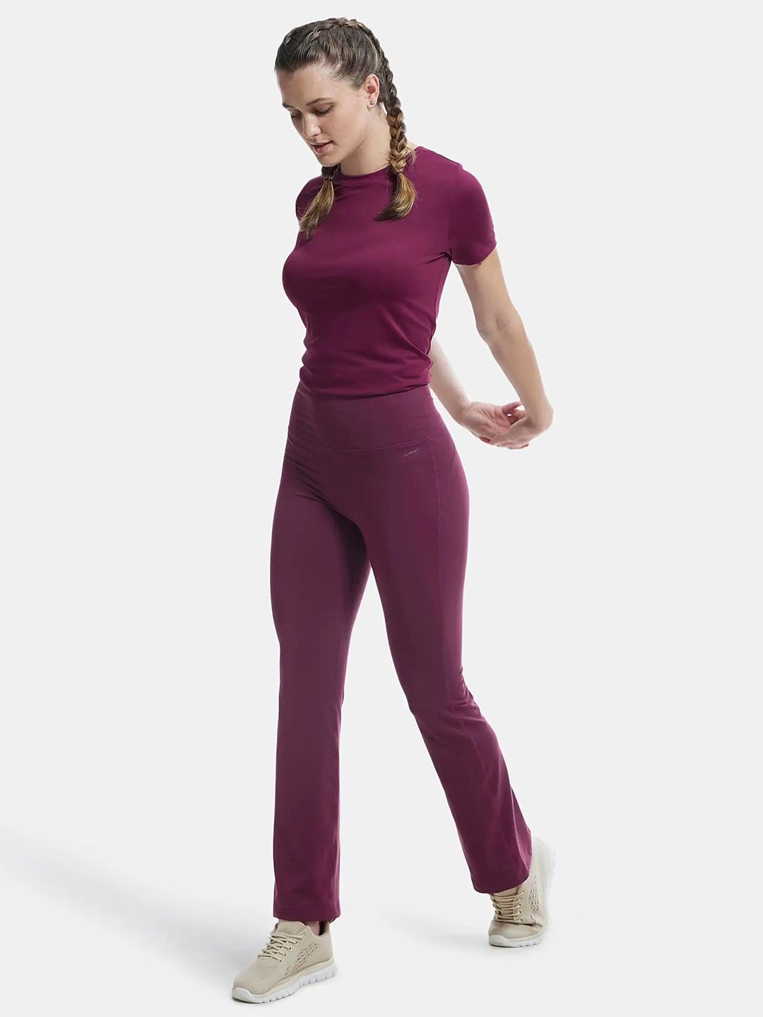Buy Jockey Microfiber Regular Fit Active Wear Flared Pants with