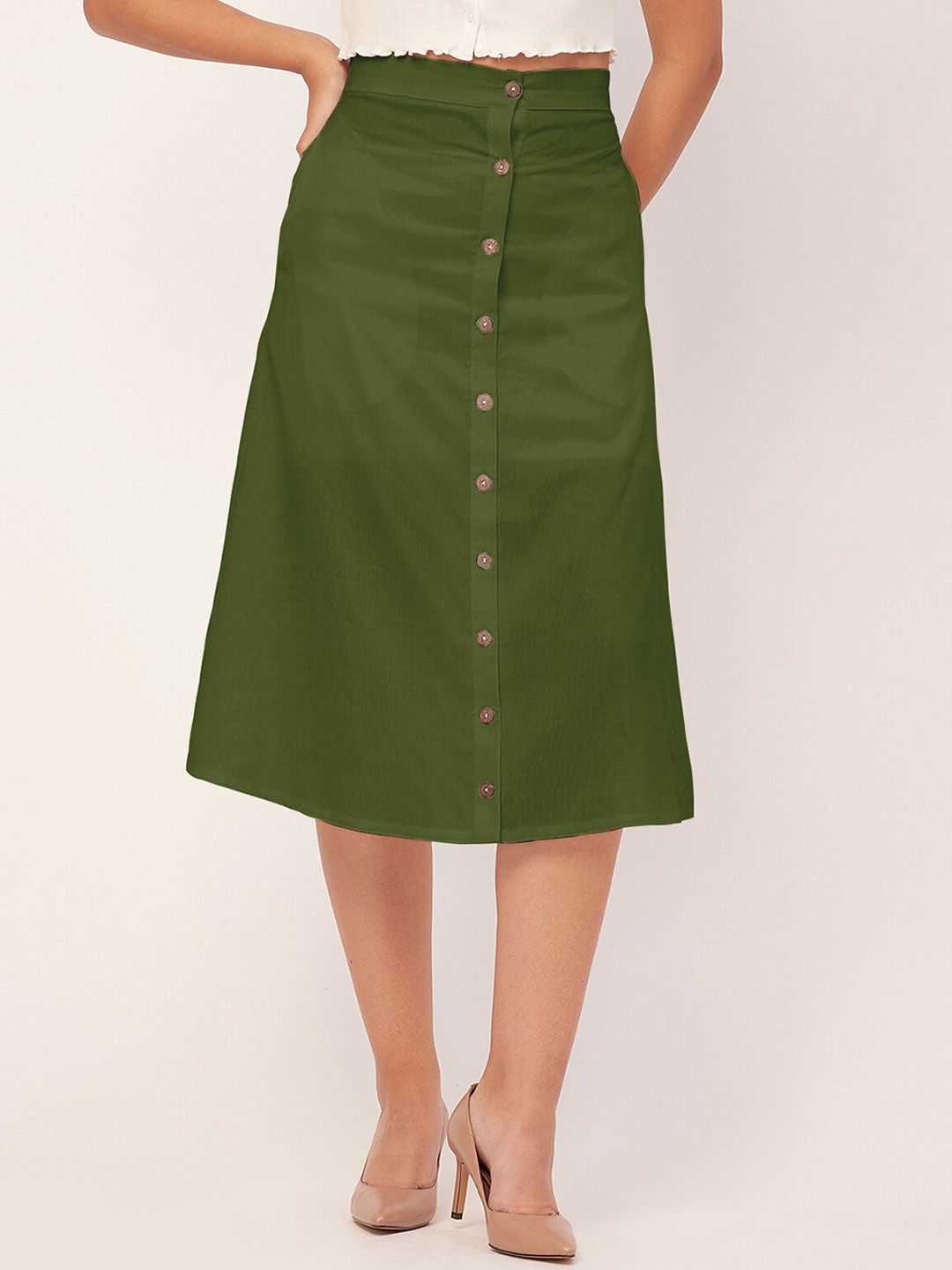 Moomaya A-Line Midi Skirt