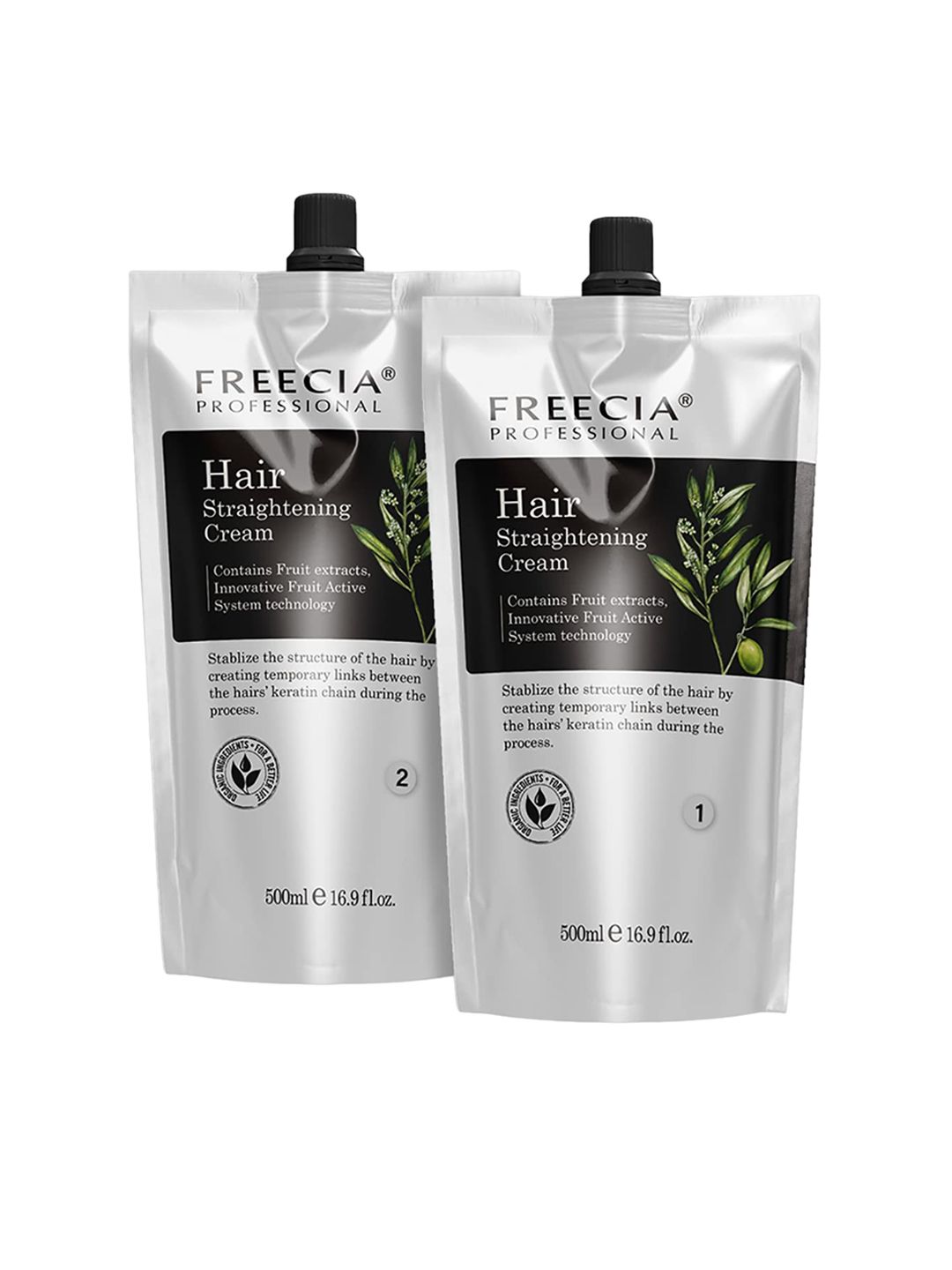 FREECIA Professional Set of 2 Hair Straightening & Neutralizer Cream - 500 ml each