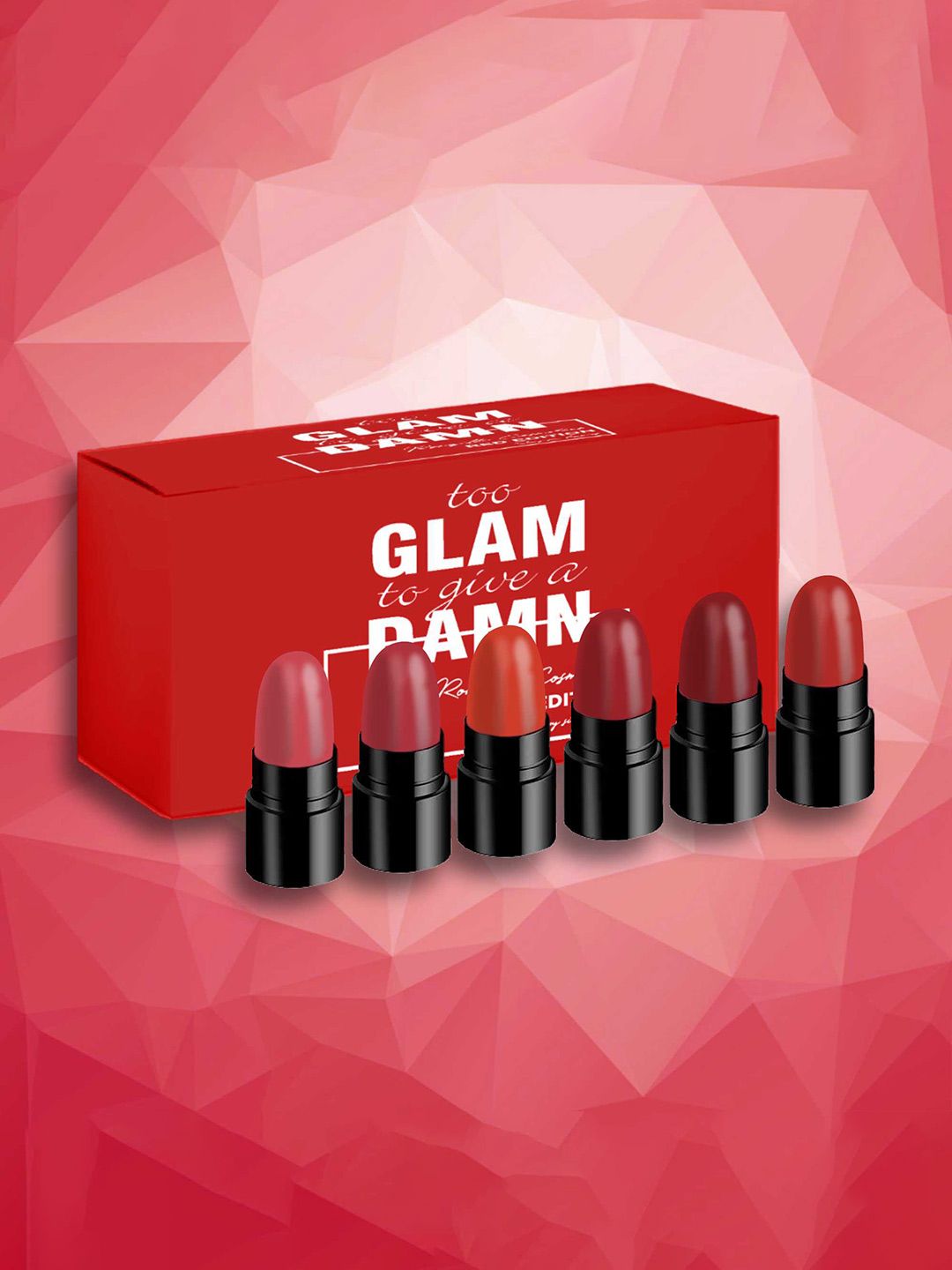 Ronzille 6 Pcs Too Glam To Give A Damn Matte Bullet Lipsticks 1g Each - Red Edition
