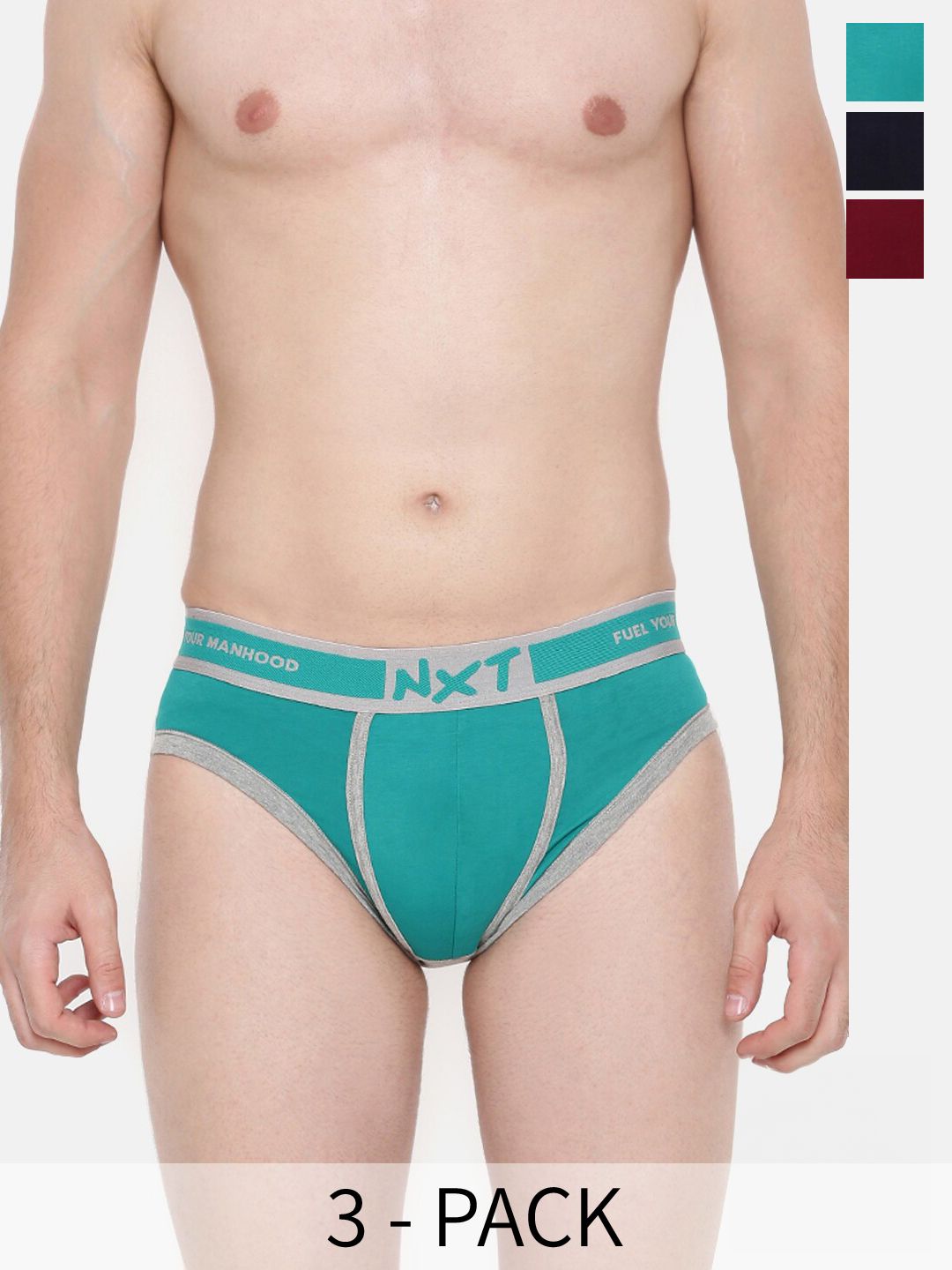 Force NXT Pack Of 3 Men Premium Egyptian Cotton Four Way Stretch Brief