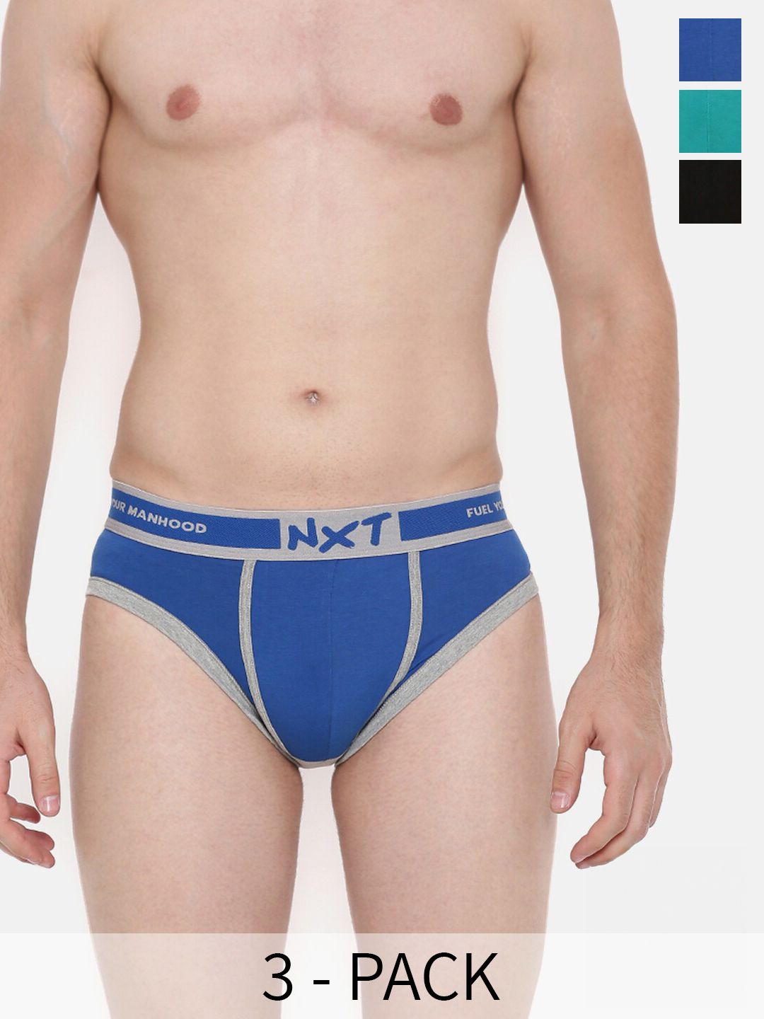Force NXT Pack Of 3 Men Premium Egyptian Cotton Four Way Stretch Brief