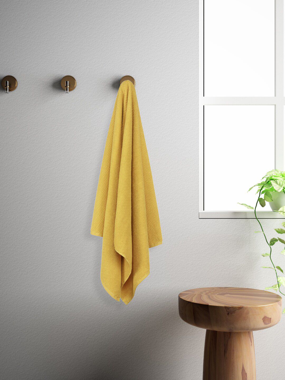 SPACES SPACES Yellow 450 GSM Pure Cotton Bath Towel