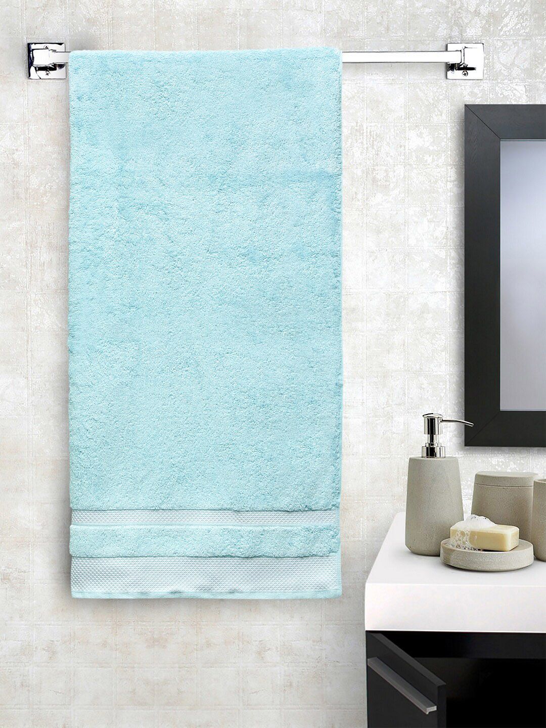 SPACES SPACES Green 600 GSM Pure Cotton Bath Towel