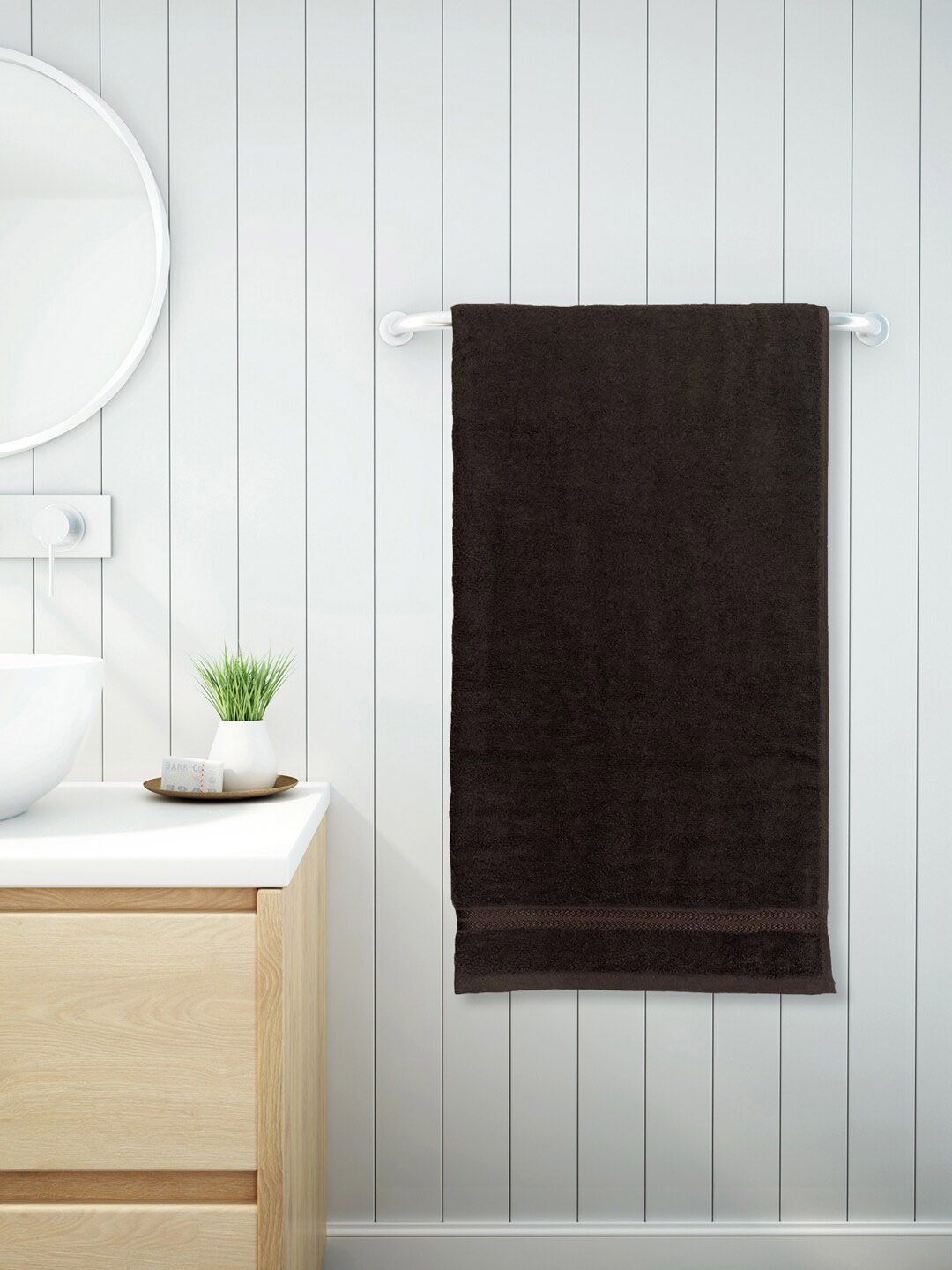 Welspun Brown Pure Cotton Anti-Bacterial 380 GSM Bath Towel