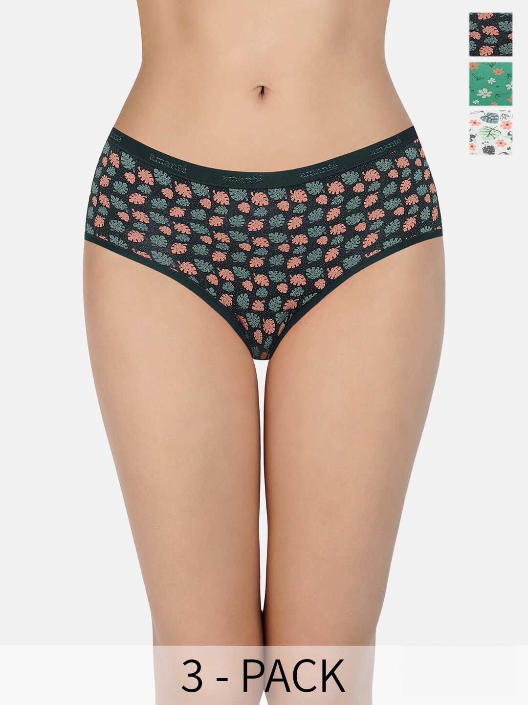 3 Pcs Assorted Hipster Briefs Amante Assorted Pack of 3 Low Rise Outer Elastic Hipster Briefs PPK43101