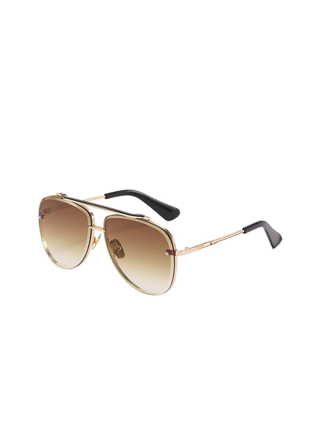 Creature Unisex Aviator Sunglasses with UV Protected Lens SUN-080-GLD-BRN