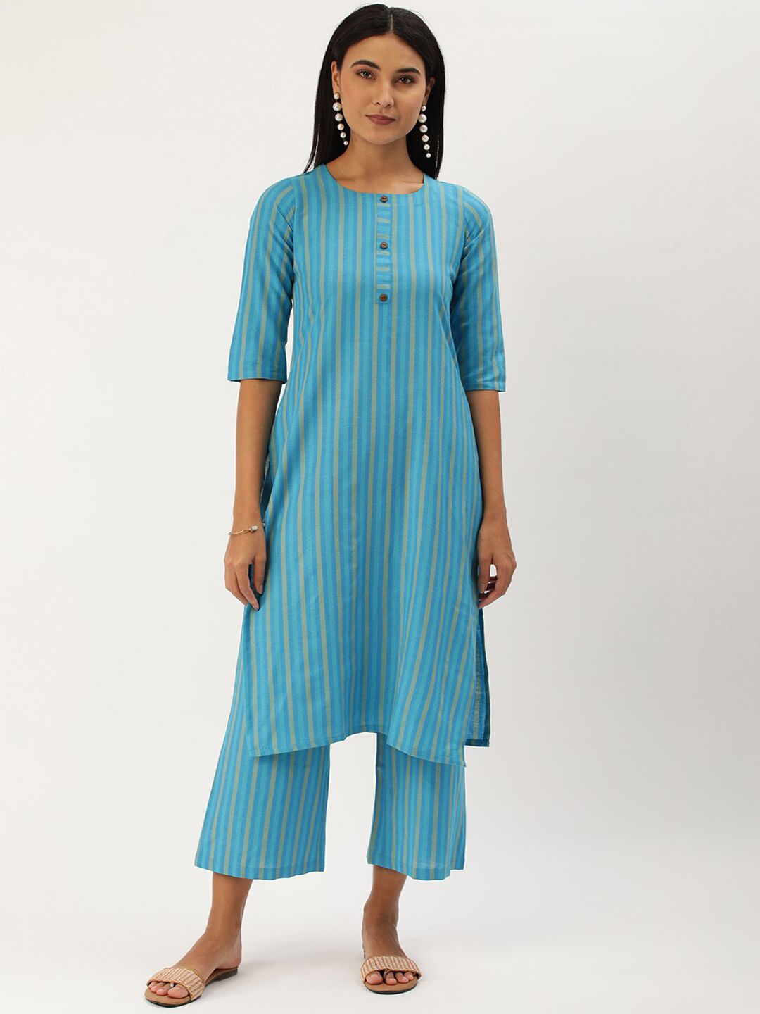 HRITIKA Striped Kurta With Trousers