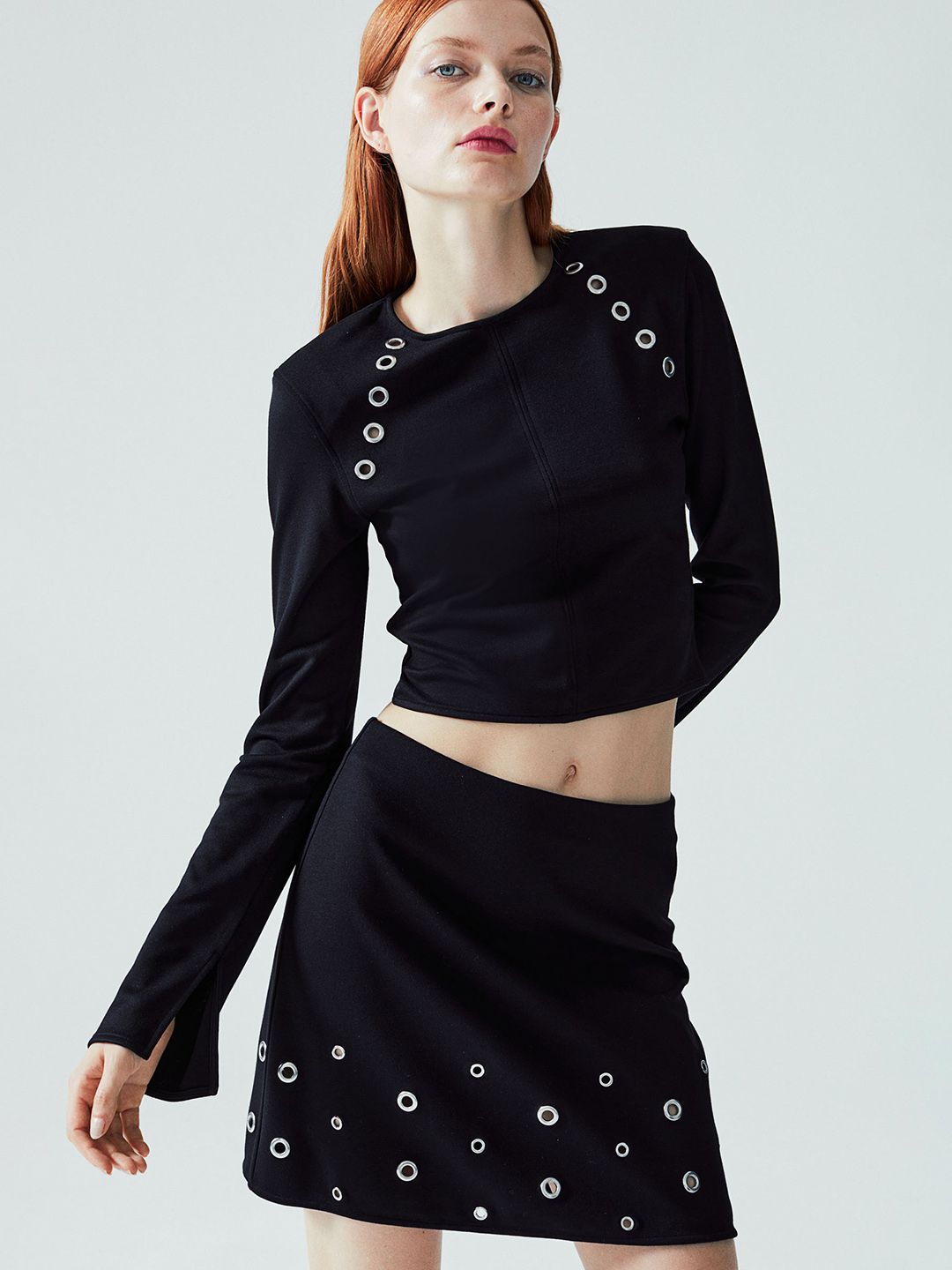 H&M Eyelet-Detail Skirt Price in India