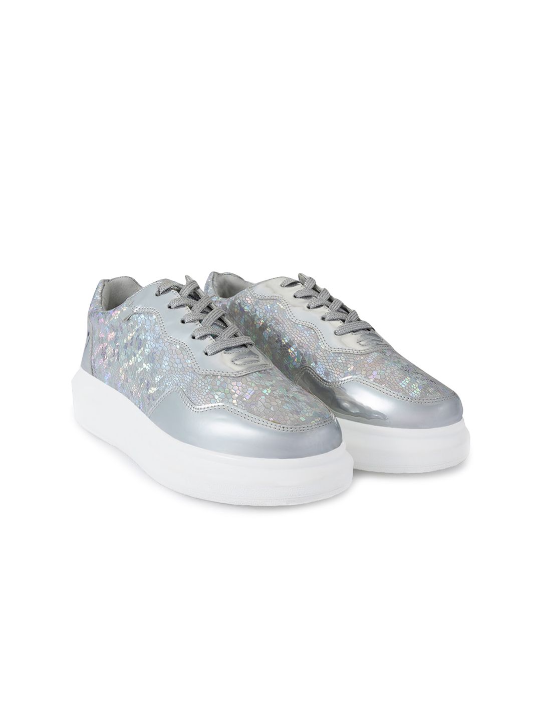 Anaar Women Disco 22 Classic Textured Lightweight Metallic Sneakers