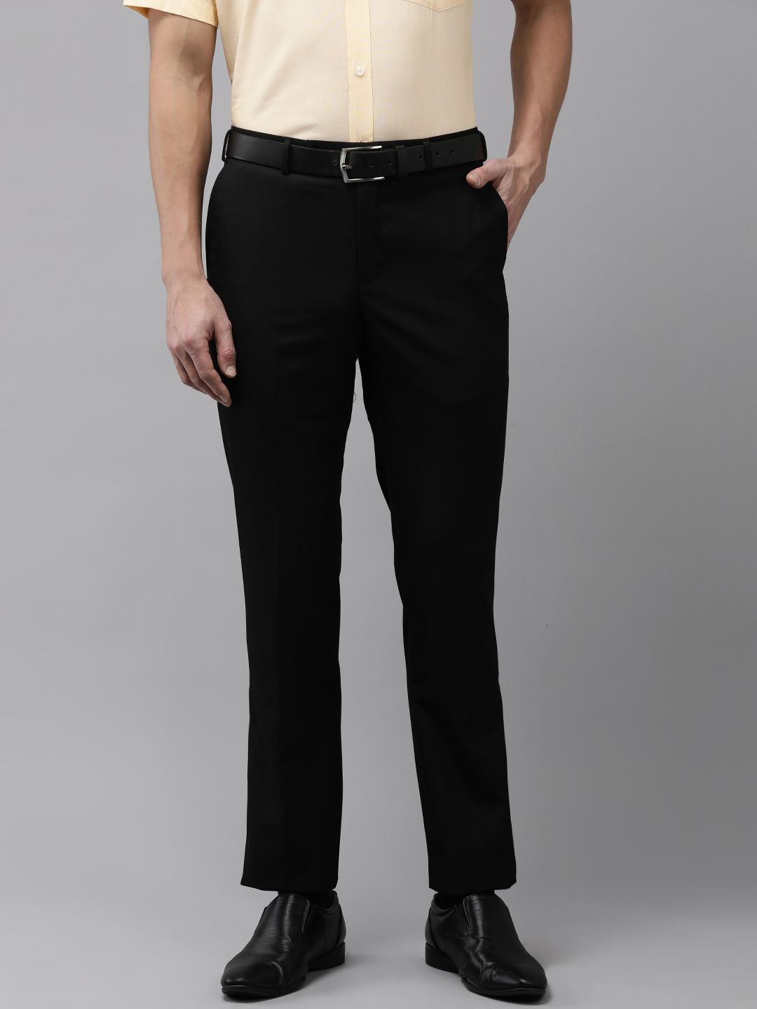 Park Avenue Park Avenue Men Mid-Rise Smart Slim Fit Formal Trousers