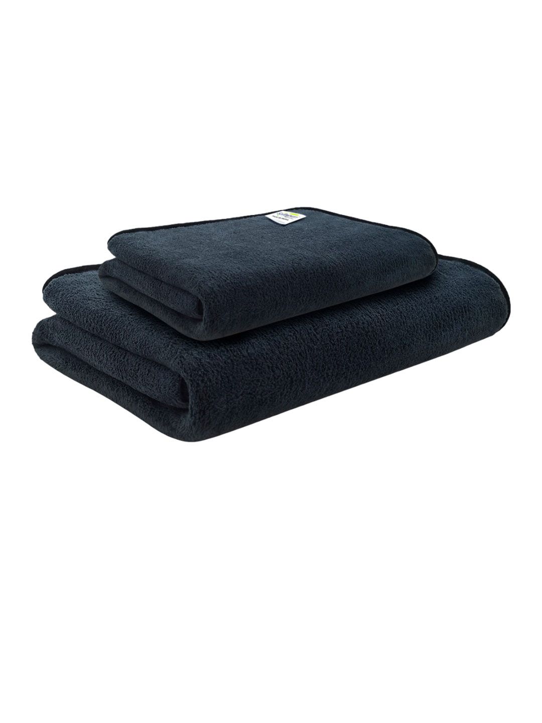 Softspun Microfiber 2 Pcs Grey 280 GSM Microfiber Super Soft Bath Towels