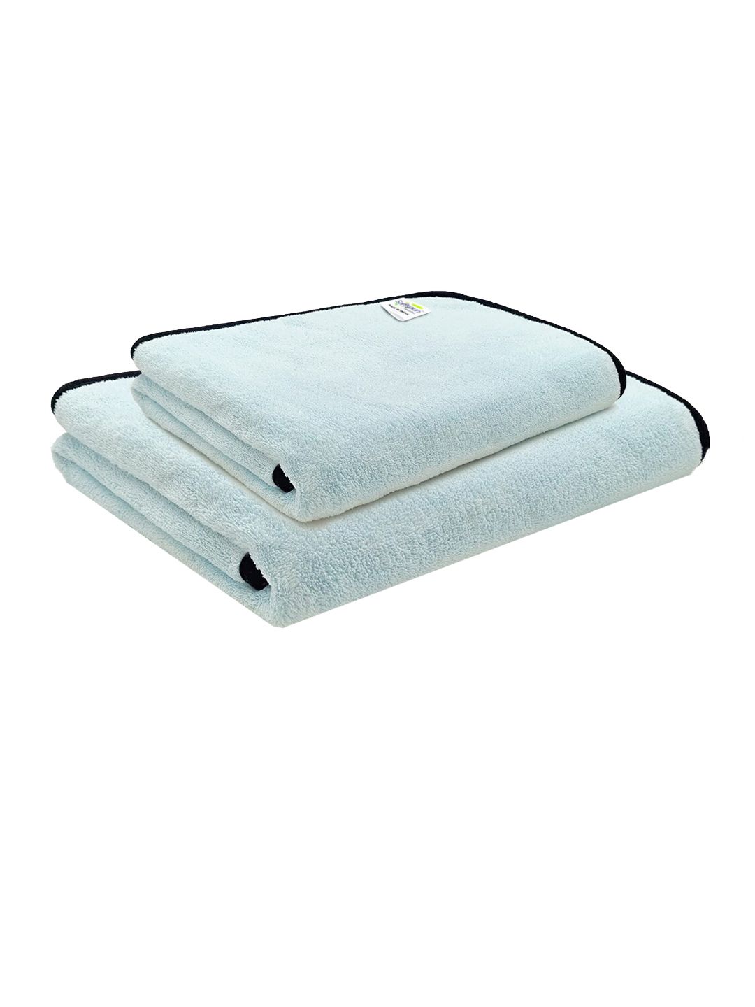 Softspun Microfiber 2 Pcs Blue 280 GSM Super Soft Bath Towels