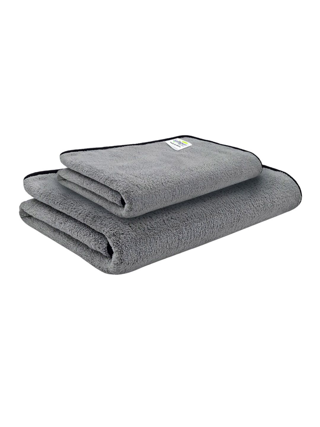 Softspun Microfiber Grey 2 Pieces 280 GSM Microfiber Super Soft Towel Set