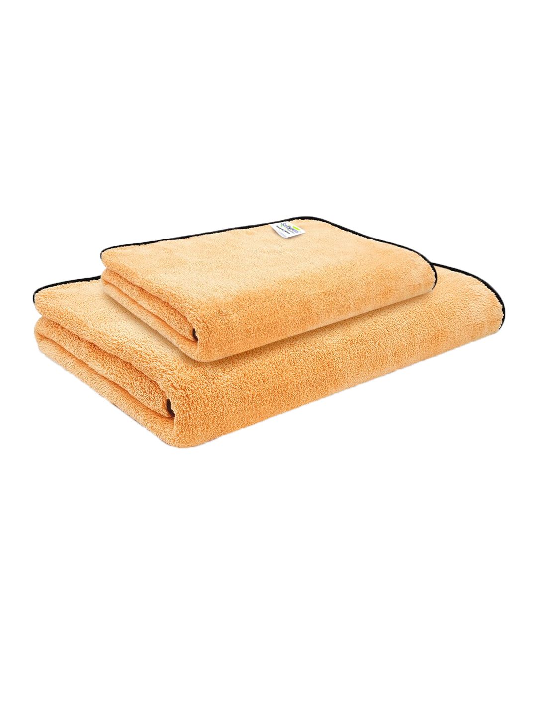Softspun Microfiber Orange 2 Pieces 280 GSM Super Soft Towel Set