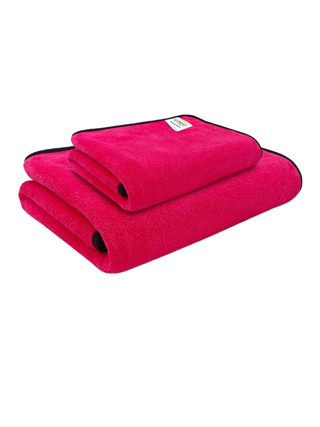 Softspun Microfiber Pink 2 Pieces 280 GSM Microfiber Super Soft Towel Set