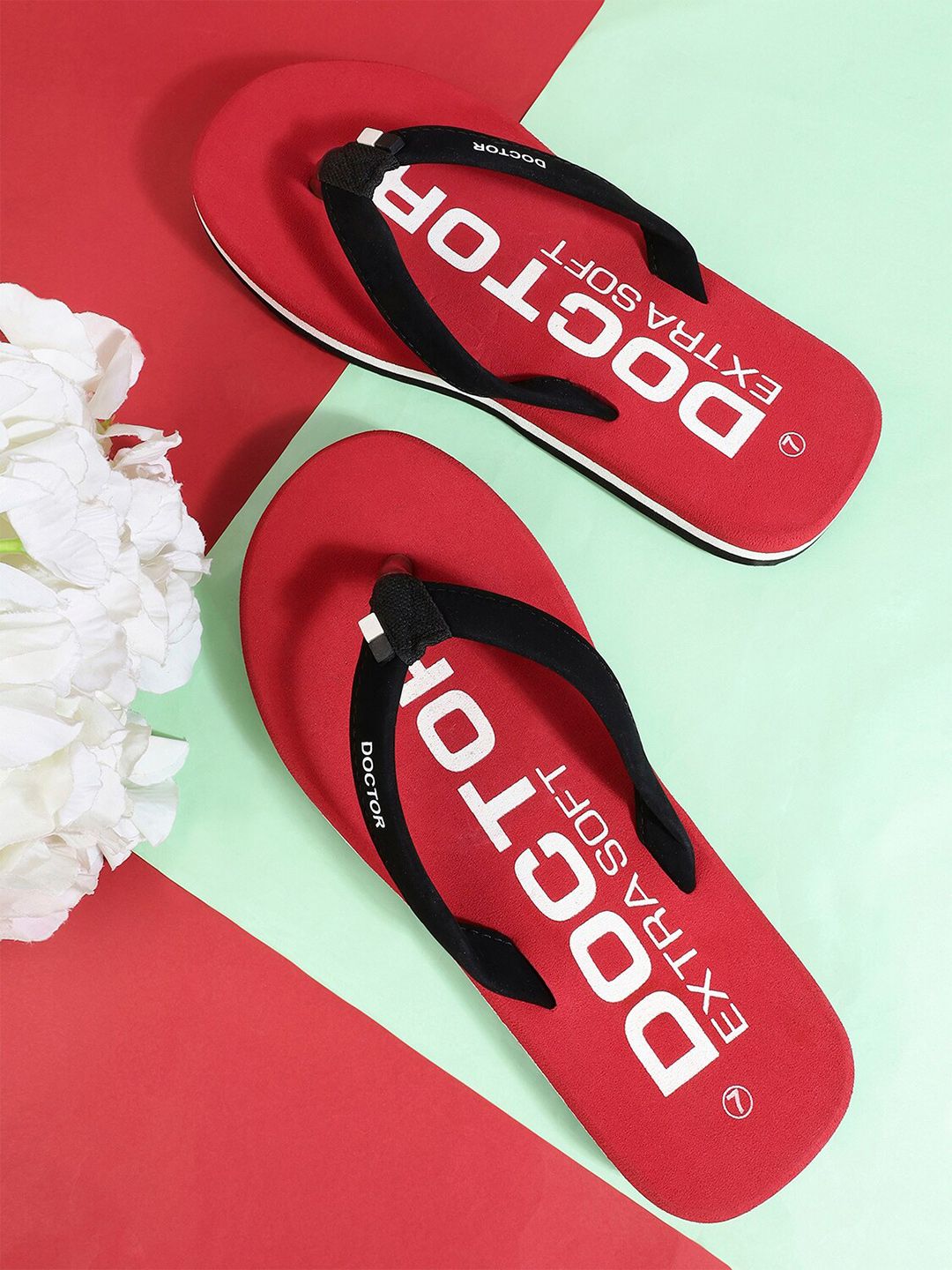 DOCTOR EXTRA SOFT Men Printed Orthopedic Non-Slip Thong Flip-Flops