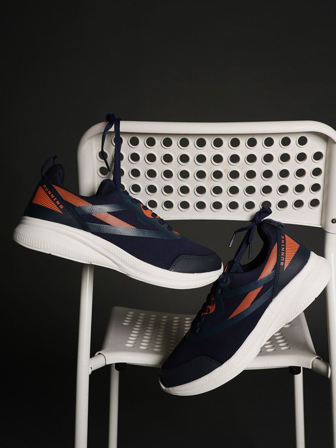 HRX by Hrithik Roshan Men Navy Blue & White Flyknit Mesh Running Shoes