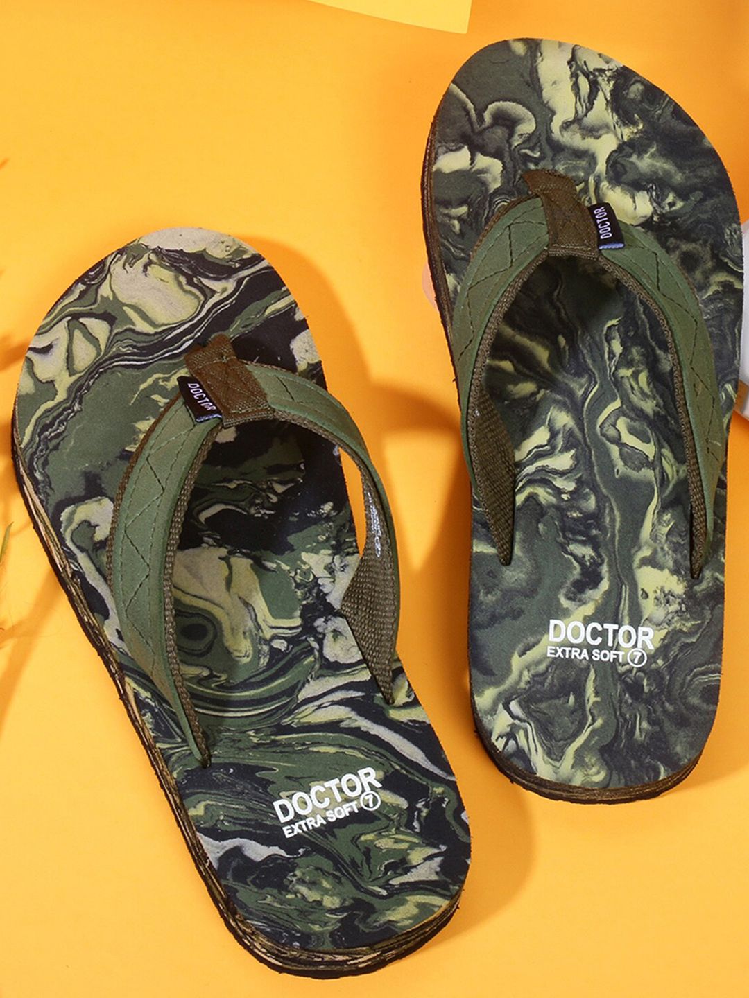 DOCTOR EXTRA SOFT Men Camouflage Printed Orthopedic Thong Flip-Flops