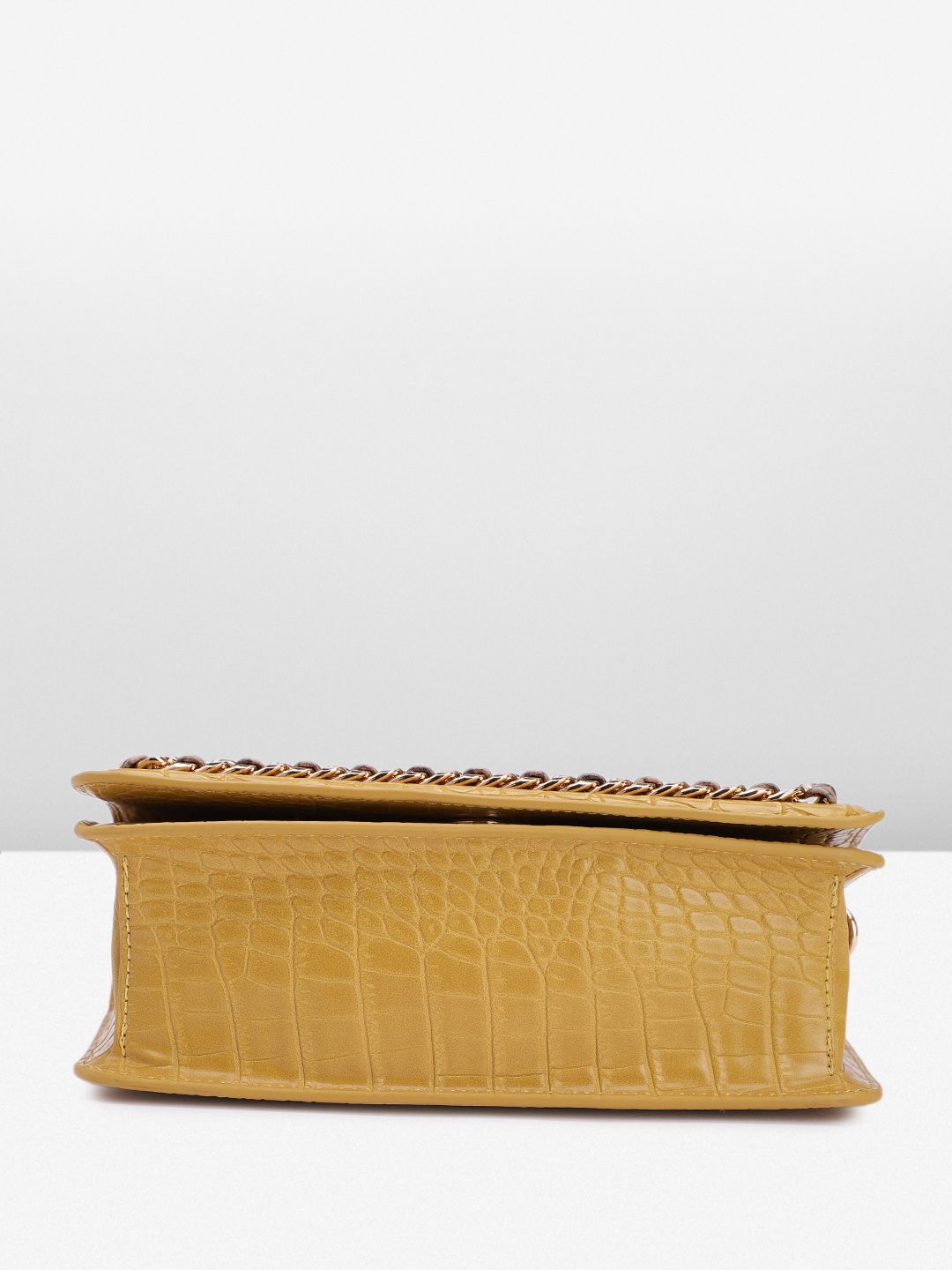 Buy Allen Solly Crocodile Textured Structured Sling Bag With Link