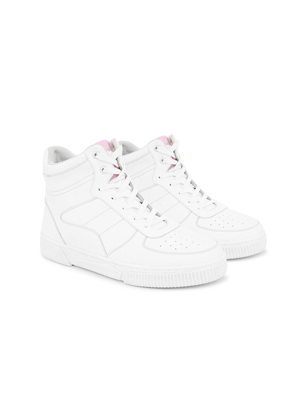 HRX by Hrithik Roshan Women White Perforated Lightweight Mid-Top Sneakers