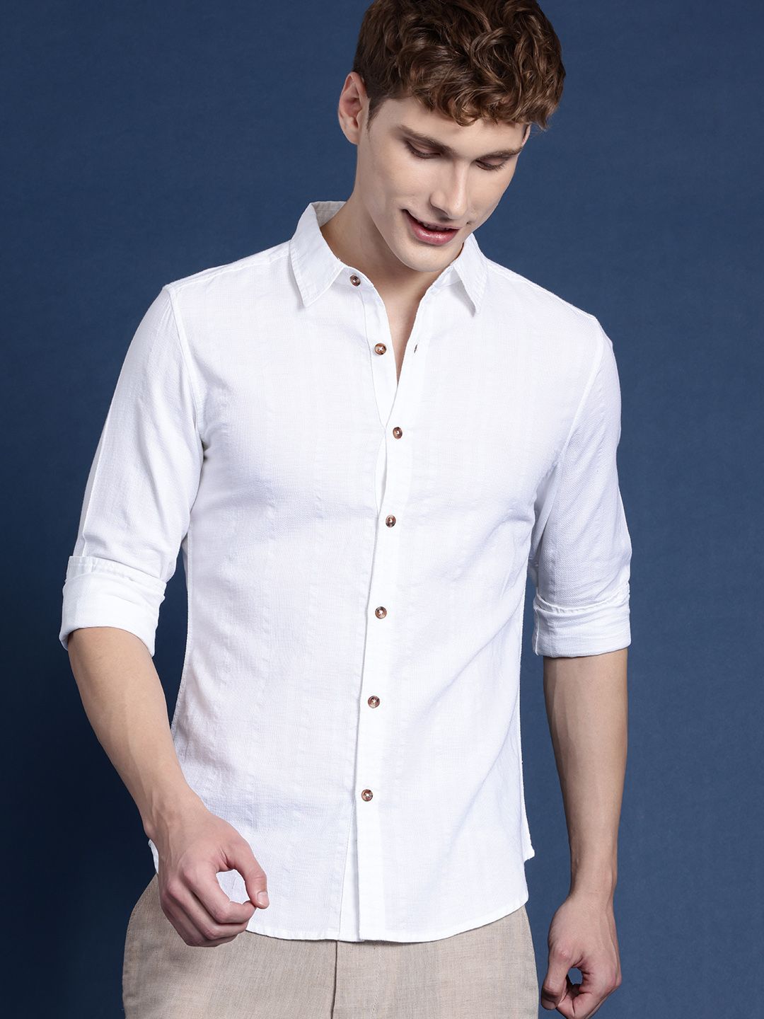 Mast & Harbour Men Striped Cotton Casual Shirt