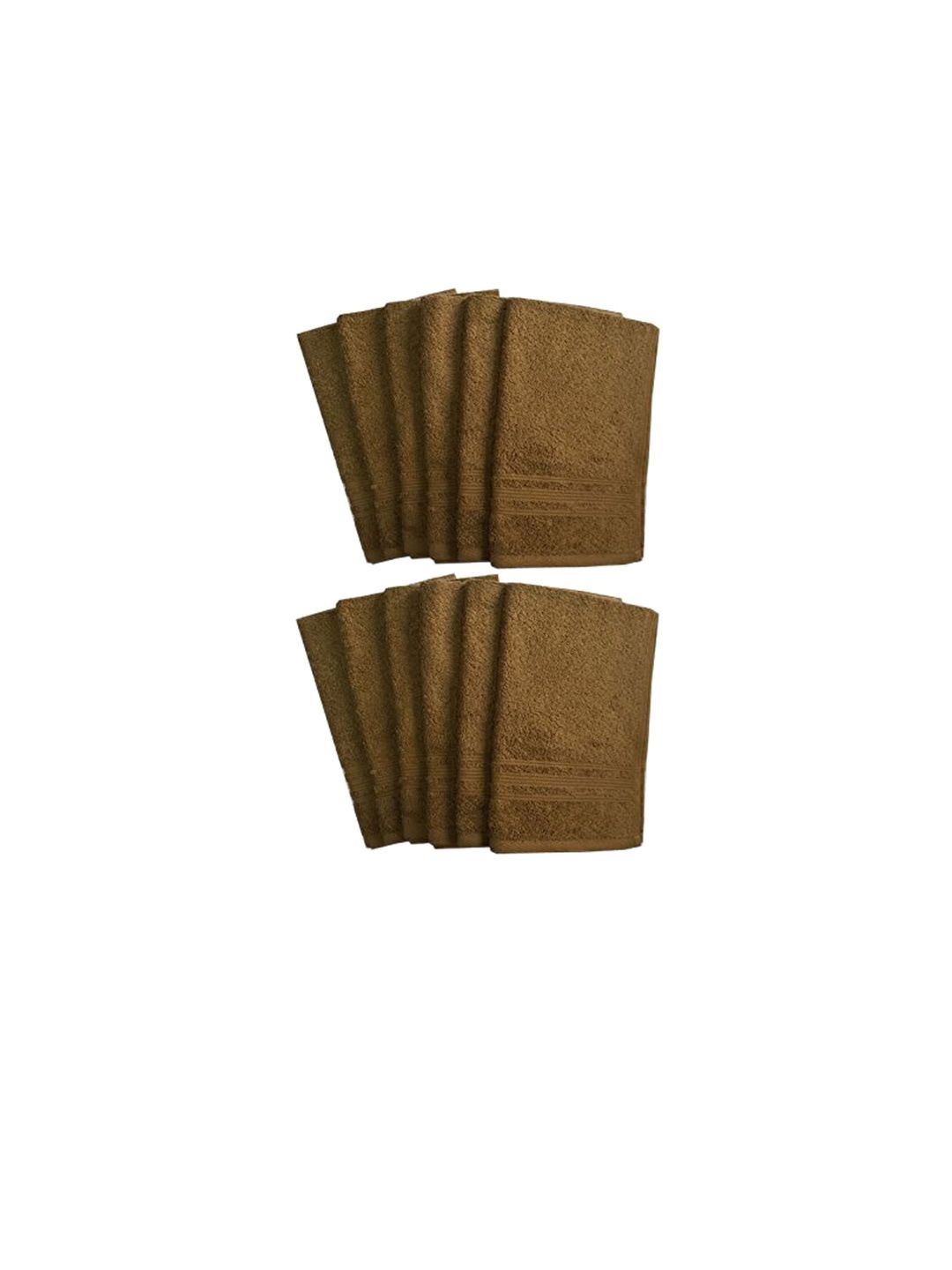 Lushomes Brown 12 Pieces Cotton Soft & Fluffy 450 GSM Reversible Towel Set