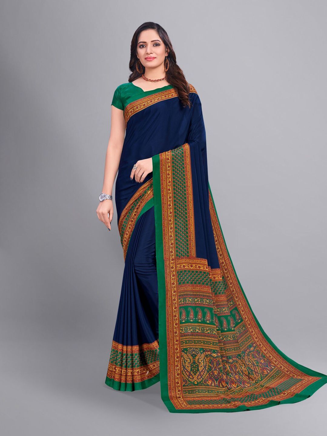 VIMLA Printed Pure Crepe Saree