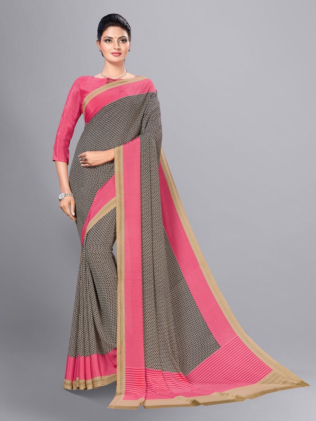 VIMLA Abstract Printed Pure Crepe Mysore Silk Saree