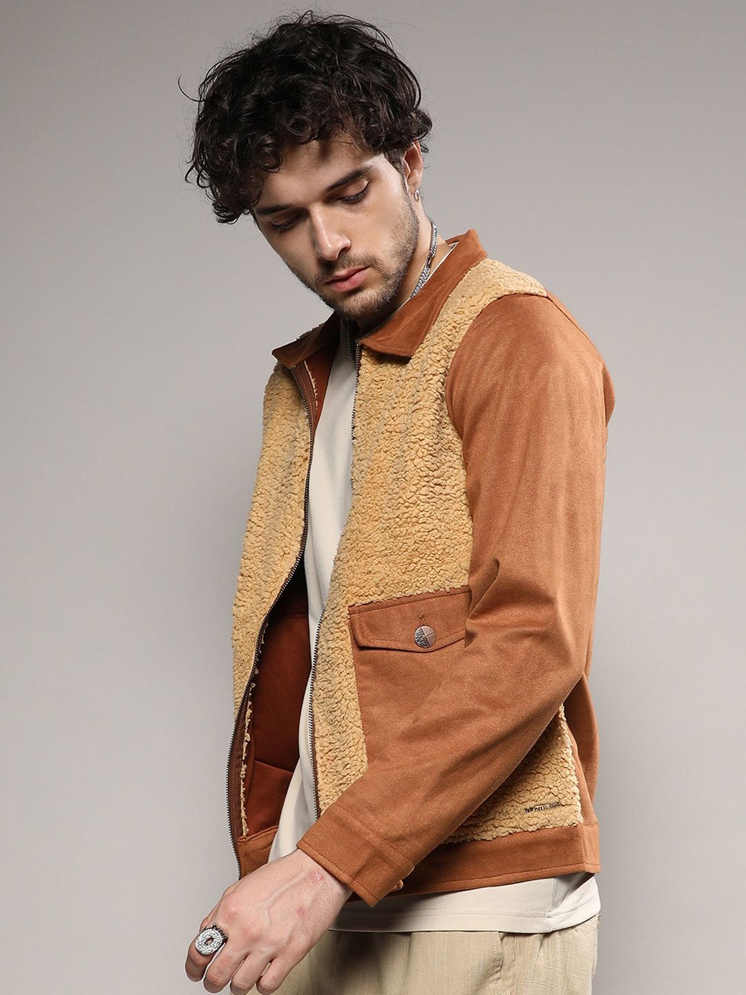 CAHOOT Colourblocked Windcheater Faux Fur Trim Outdoor Tailored Jacket