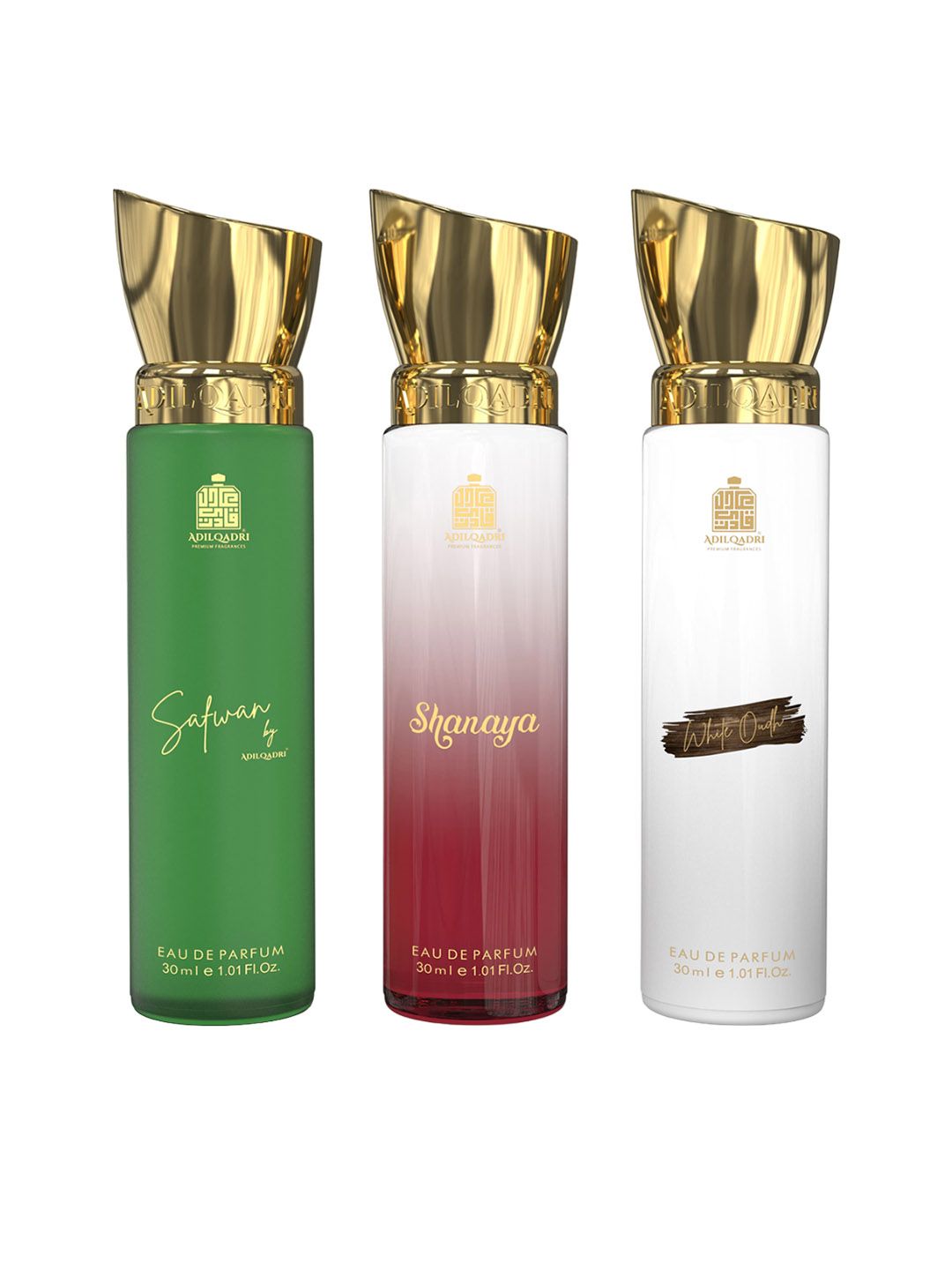 Buy ADILQADRI Luxury Set Of 3 Safwan-Shanaya-White Oudh Eau De