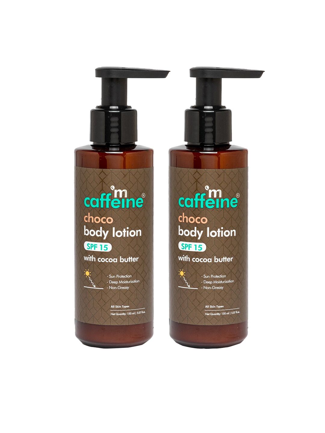 MCaffeine 2-Pcs Choco Body Lotion With SPF 15 - 150ml Each