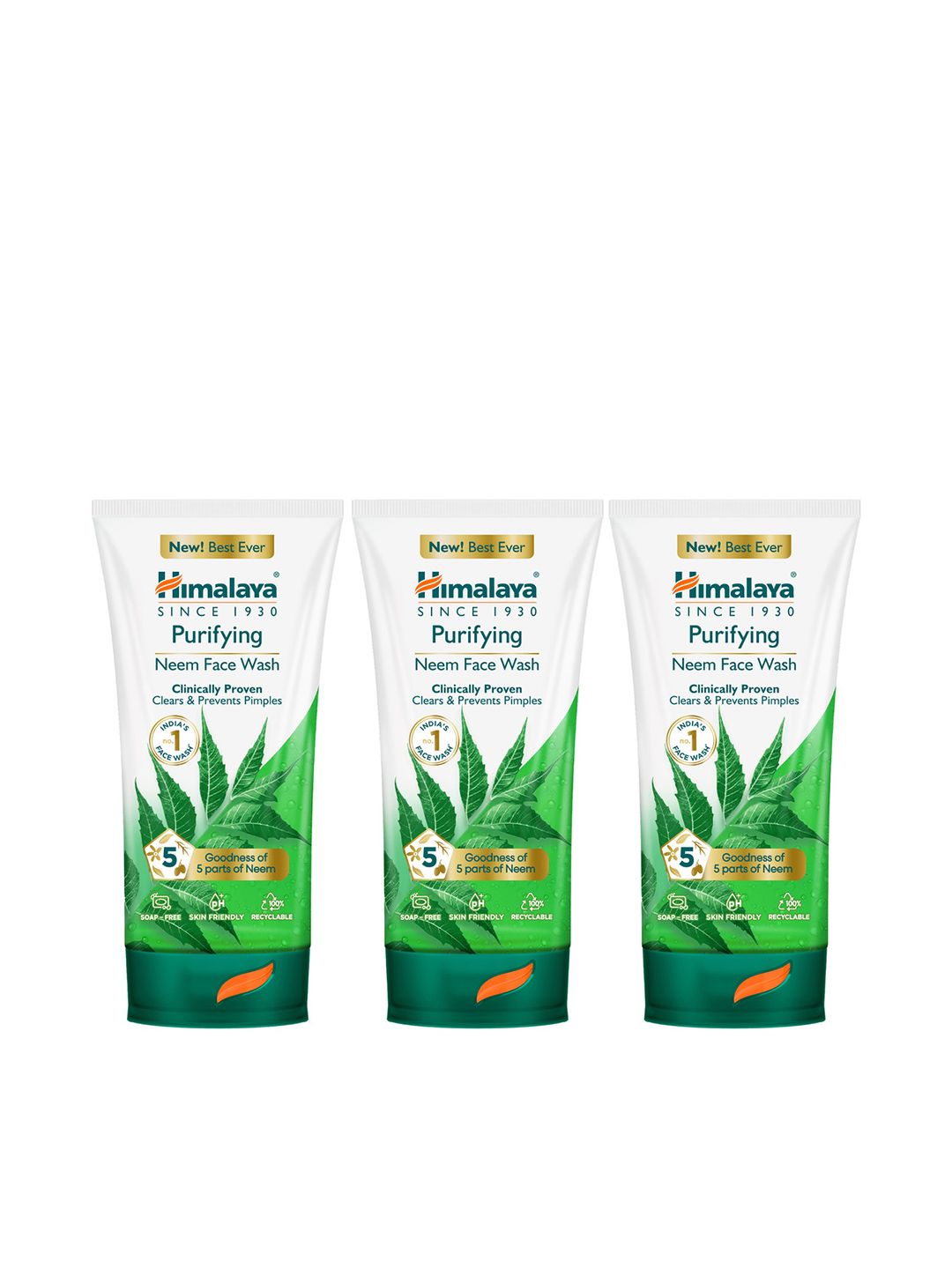 Himalaya Himalaya Set of 3 Purifying Neem Face Wash with Neem & Turmeric - 150ml each