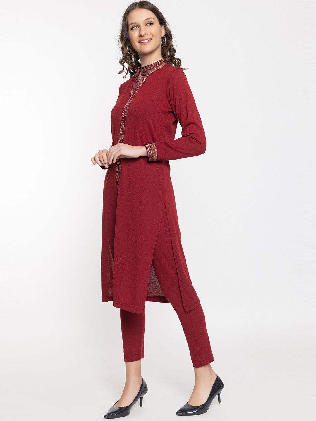 コウ様 Buy KEIKO Regular Mandarin Collar Kurta With Trousers - Kurta Sets