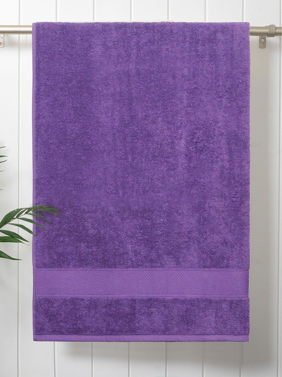 MYTRIDENT Purple 500 GSM Pure Cotton Anti Bacterial Bath Towel