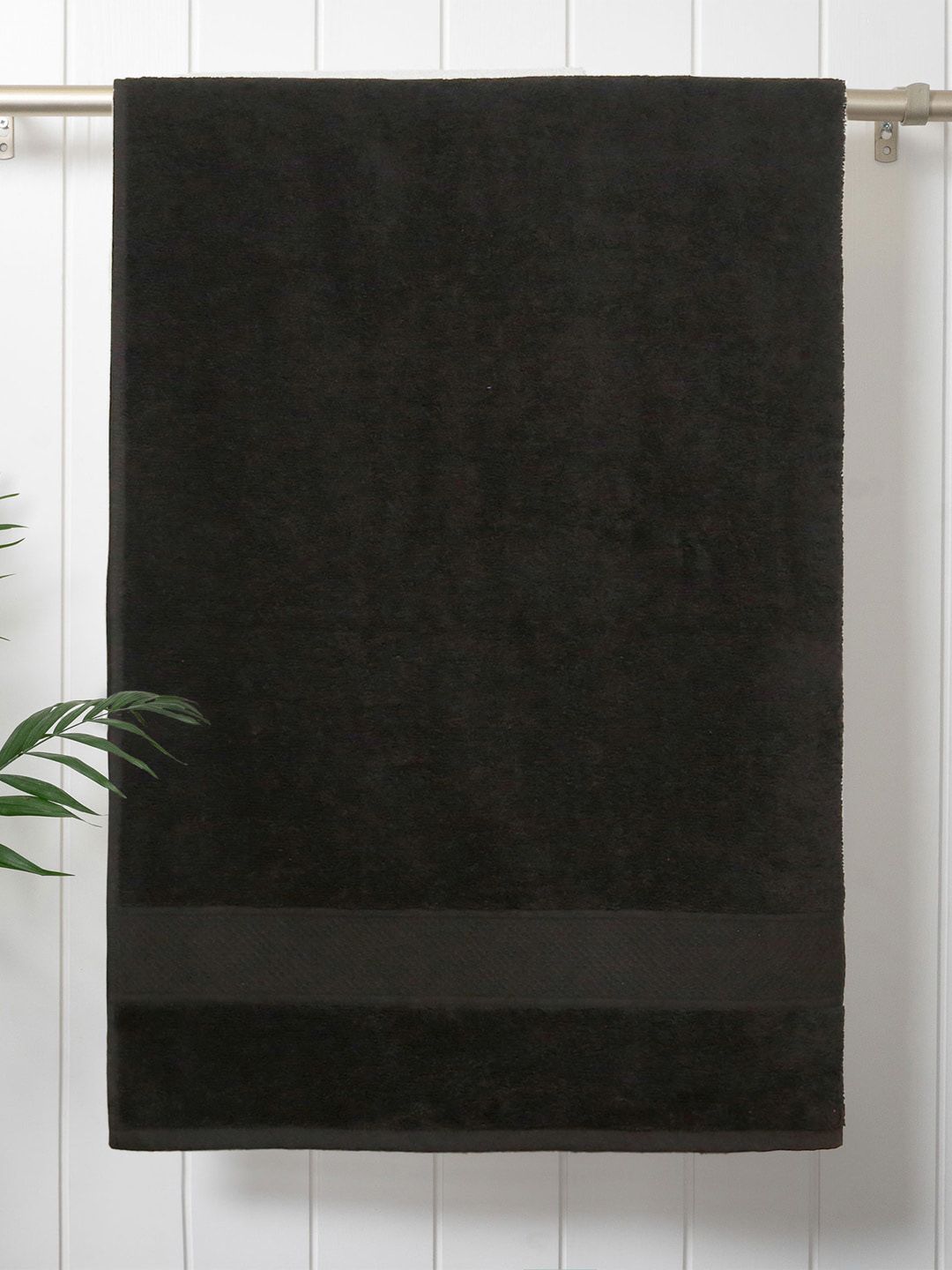 MYTRIDENT Black 500 GSM Pure Cotton Bath Towel